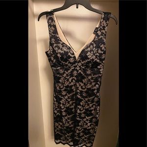 Navy blue lace mini dress